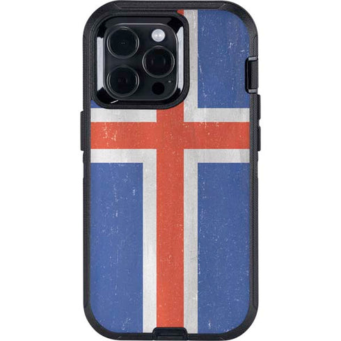 Iceland Flag Distressed Otterbox Defender iPhone Skin